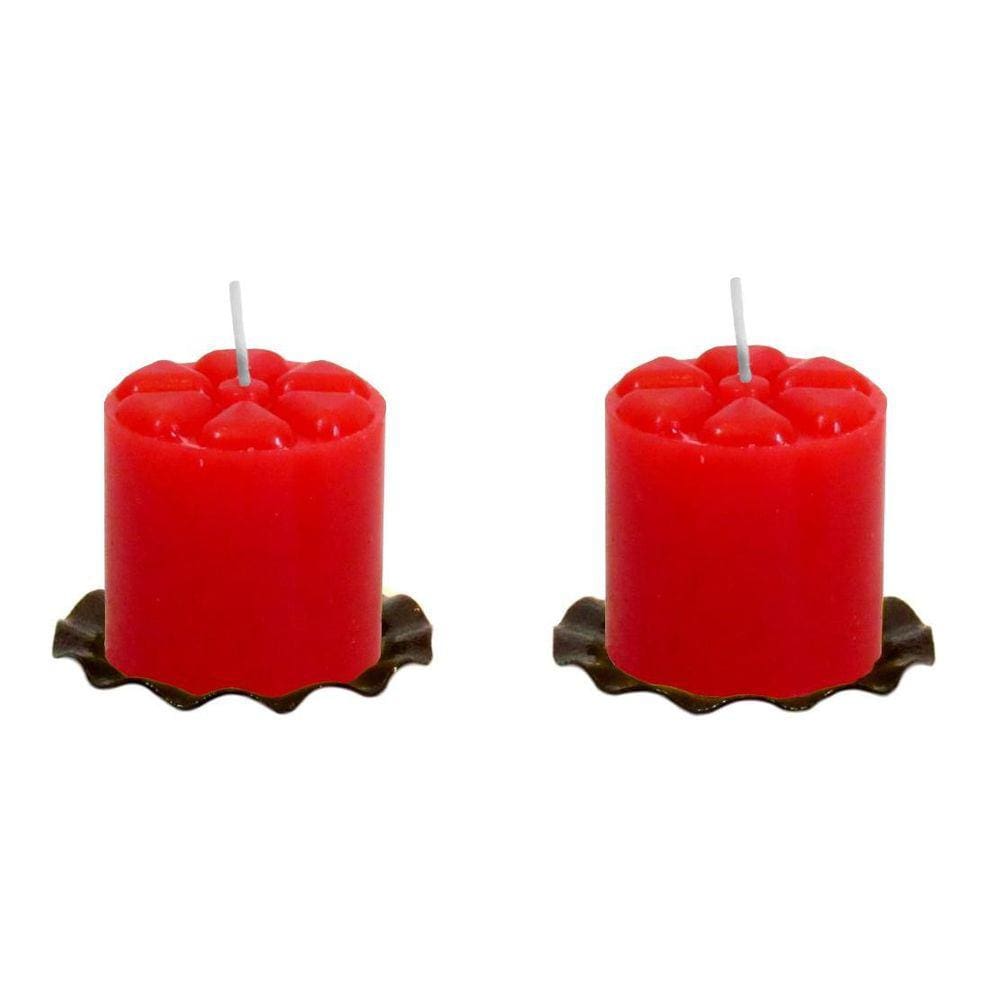 2 Base Com Velas Vermelhas Romântico Dia Dos Namorados