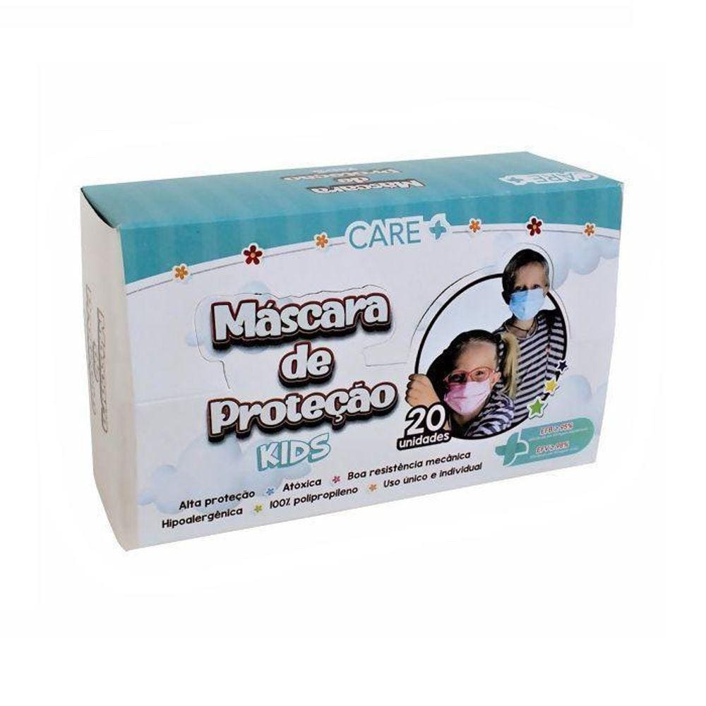 Máscara Infantil Com Clip Nasal - 20 Unidades - Branca Care