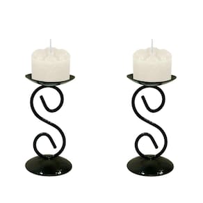 2 Castiçal 1 S Com Vela Branca Mesa Decoração Candelabro