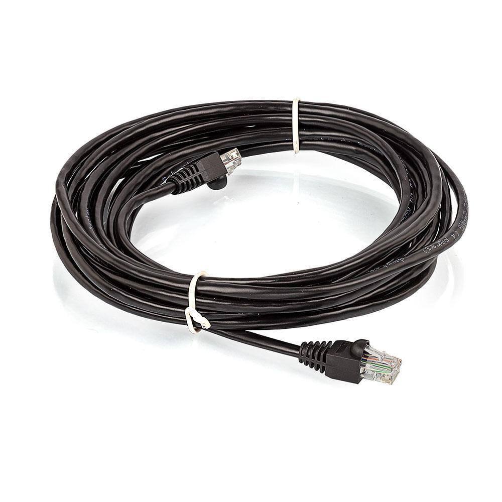 Cabo De Rede Blindado Cat5E Montado Preto - 2 Metros