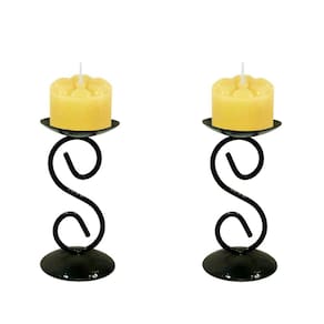 2 Castiçal 1 S Com Vela Marfim Mesa Decoração Candelabro