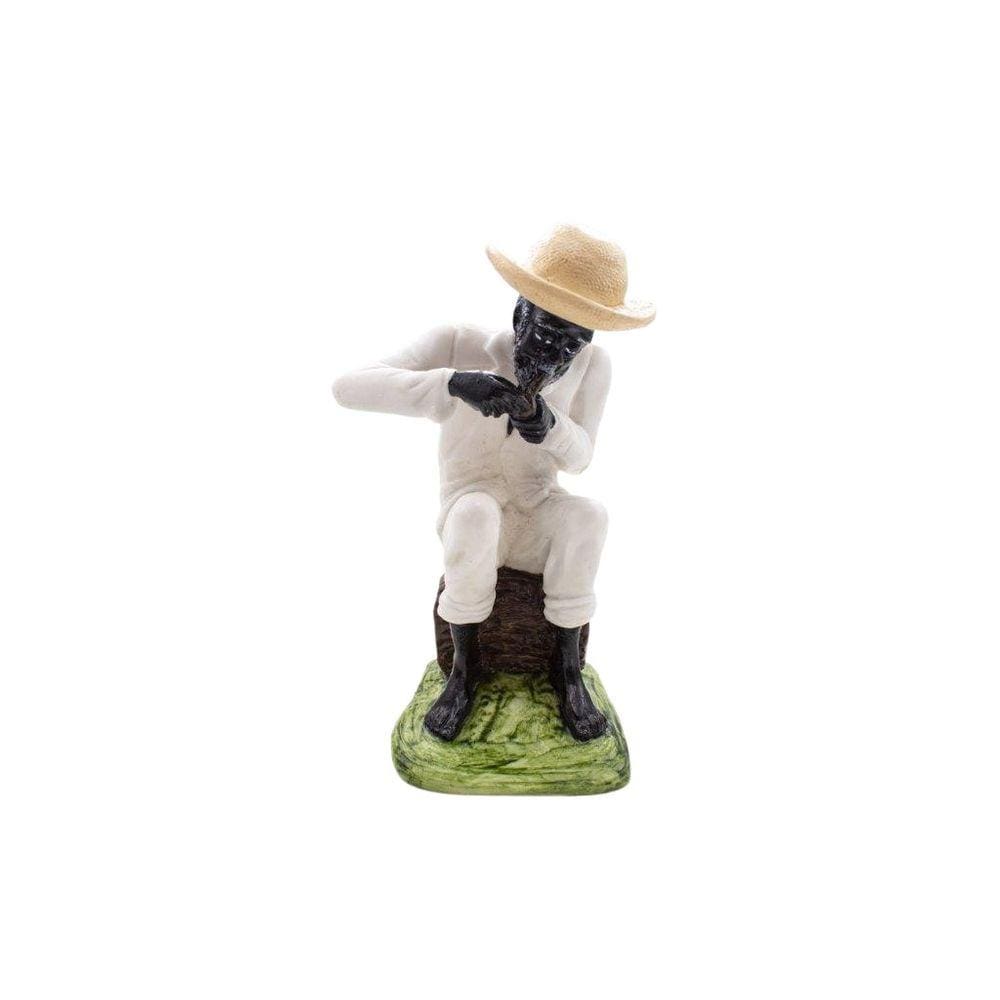 Imagem Preto Velho Chapéu Resina 21 Cm