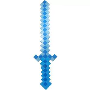 Brinquedo Espada Pixel Minecraft 58Cm Som E Luz - Azul Nº12