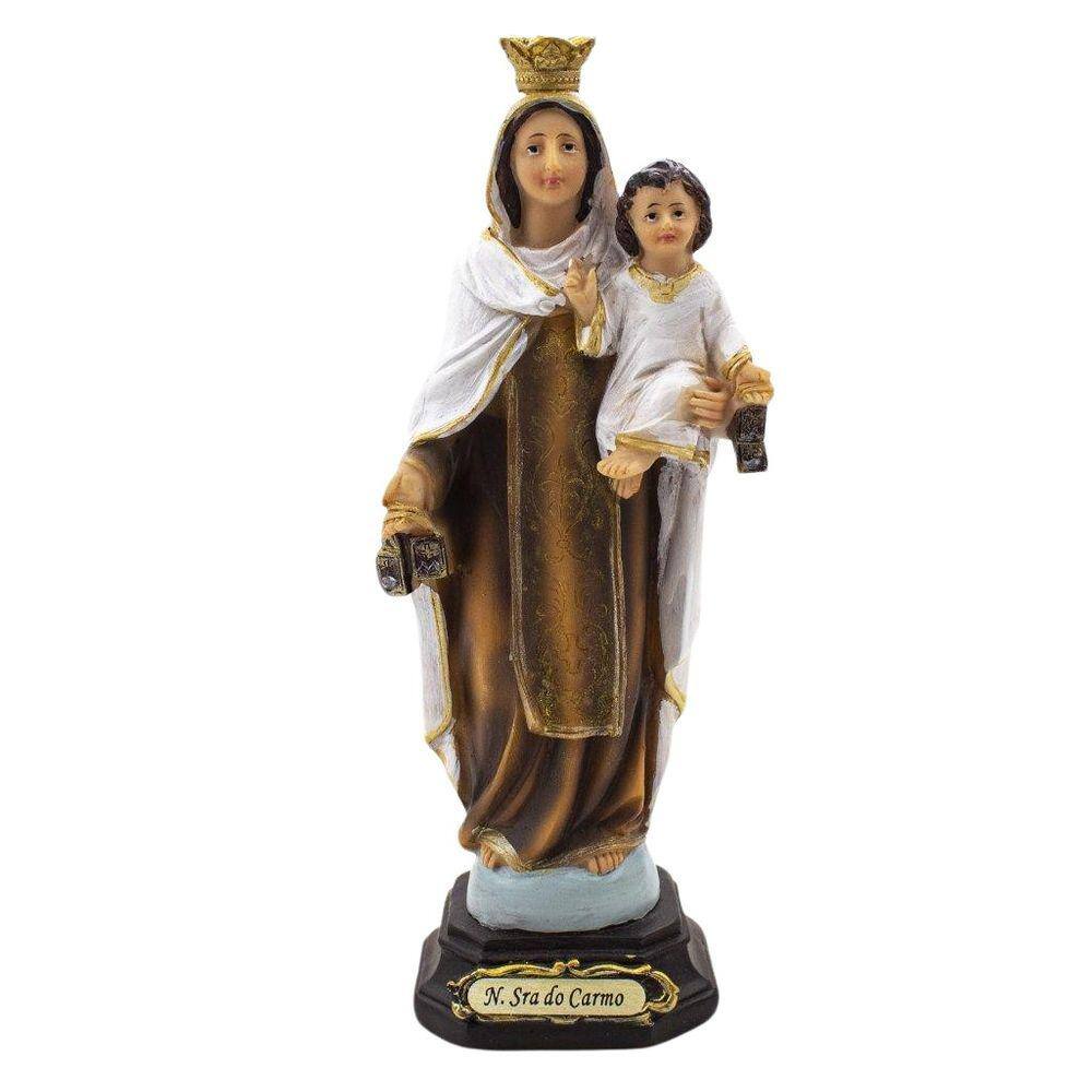 Imagem Nossa Senhora Do Carmo Importada Resina 20 Cm