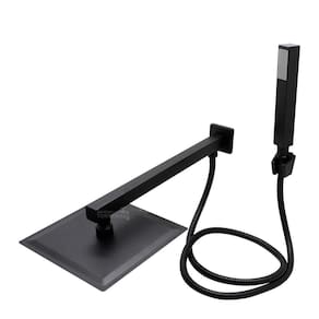 Ducha Chuveiro Quadrada Metal Preto 20X20 Braço Desviador E