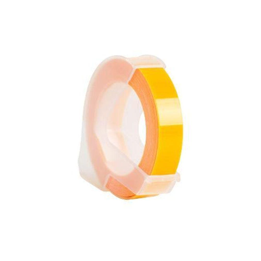 Fita Vinil Compatível Dymo Manual 3D625 Amarelo 9Mm