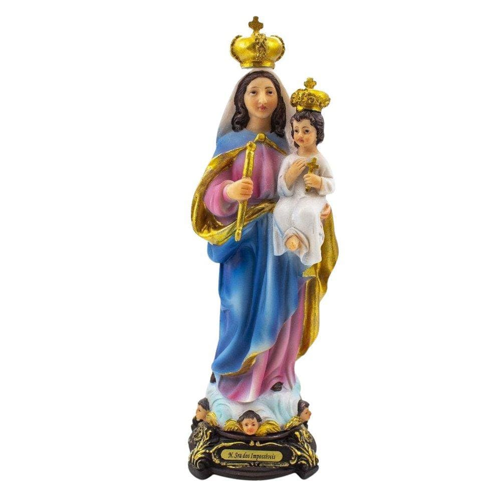 Imagem Nossa Senhora Dos Impossíveis Importada Resina 22 Cm