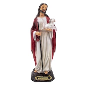 Imagem Jesus Bom Pastor Importada Resina 22 Cm