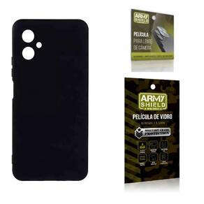 Capinha Silicone Aveludada + Película 3D ArmyShield
