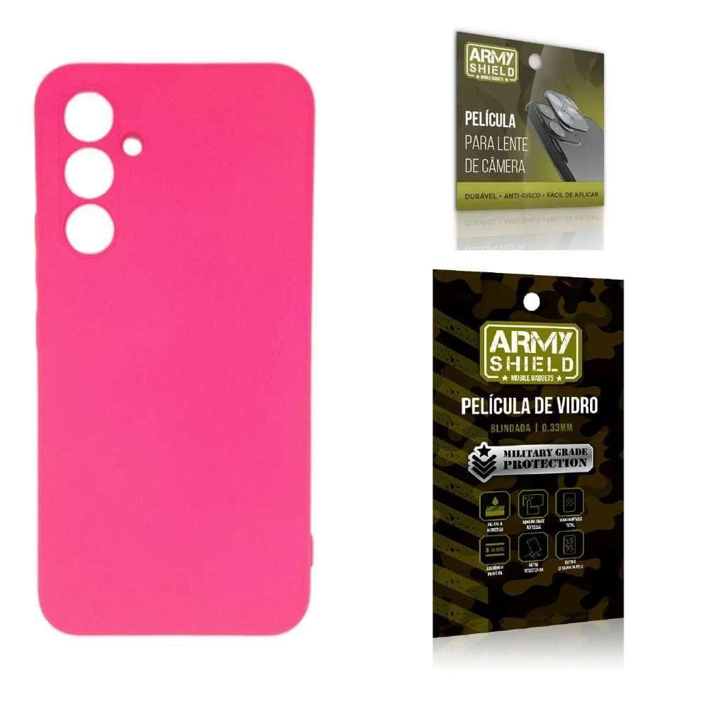 Capinha de Silicone Aveludada + Película Anti-Risco 3D
