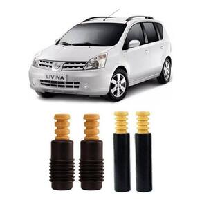 Par 4 Kit Batente Coifa Dianteiro Traseiro Nissan Livina