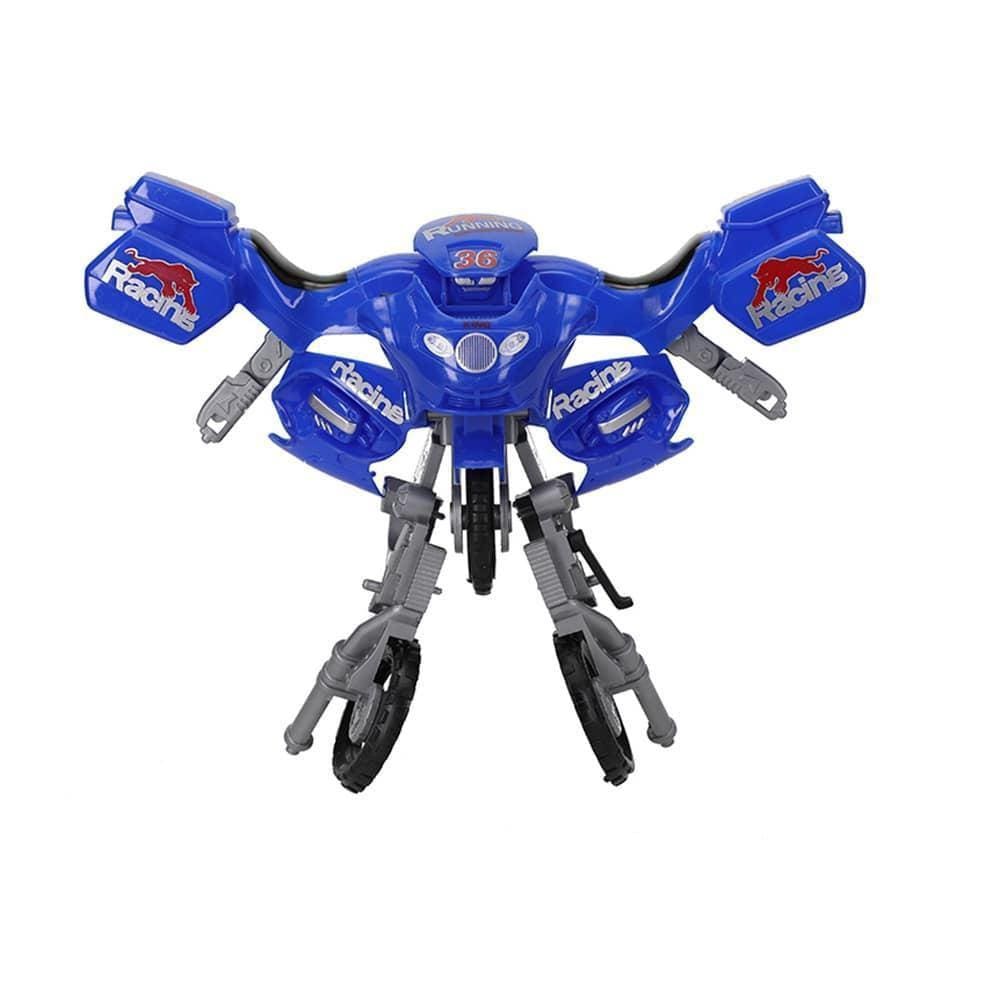 Moto Transformers Vira Robô Azul 15x5,5x10cm - Etitoys