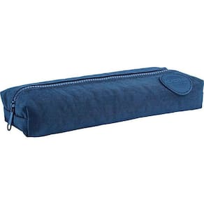 Estojo Flat Academie Azul Nylon Zíper L210mm x A70mm x P30mm