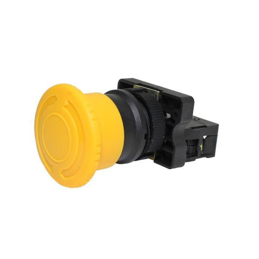Botão Emergência Cogumelo 40Mm Amarelo P20Ak Metaltex