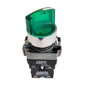 Chave Seletora Knob Curta 2 Posições 90 Verde IP40 22mm 220V