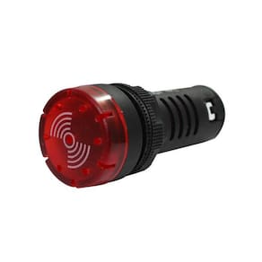 Sinaleiro Sonoro 22mm 12V Vermelho Bz Metaltex