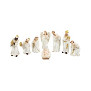 Presépio Vestimenta Branca 11 Peças 7.5cm - Enfeite Resina