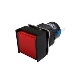 Sinaleiro Plástico Iluminado 16mm 24V Vermelho - P16-PS7-RD