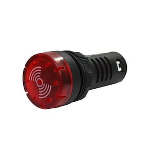 Sirene e Luz Emergência 220V Vermelho 22mm Bz Metaltex