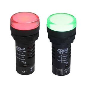 Sinaleiro Led Bicolor 22mm 220V Vermelho/Verde Metaltex