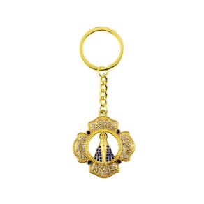 Chaveiro Nossa Senhora Aparecida Aura Pétala Dourada 4Cm