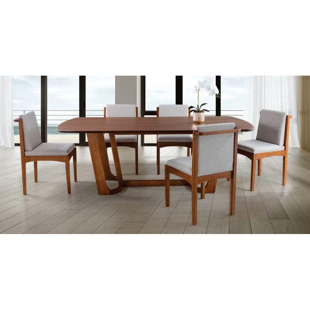 Conjunto Sala de Jantar Perfetto Mesa 2 Metros com 6 Cadeiras Estofadas