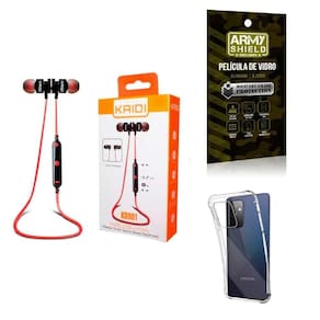 Kit Capinha Samsung A72 + Fone Bluetooth E Película De Vidro