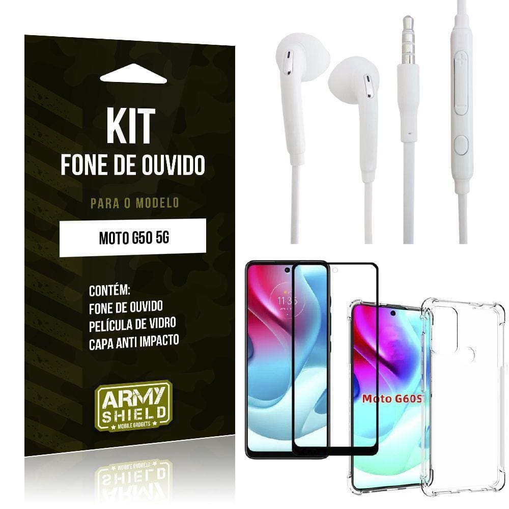 Capinha G60S + Fone De Ouvido P2 + Película 3D Armyshield