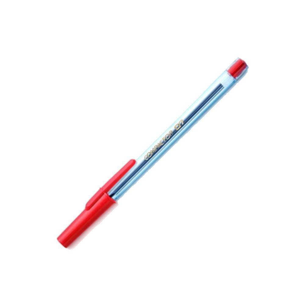 Caneta Esferográfica Fina 0.7Mm Vermelha Compactor