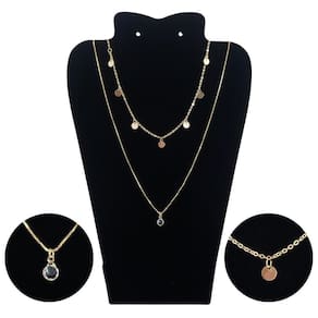 Colar Feminino Duplo Dourado Folheado A Ouro 18K 7 Bolas