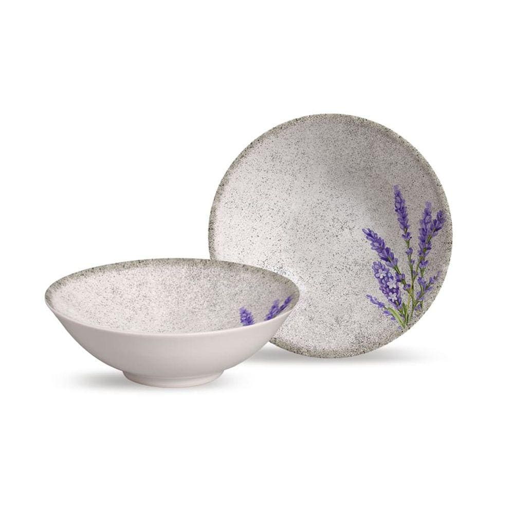 Conjunto 6 bowls decorados Acetinado 300ml Alfazema