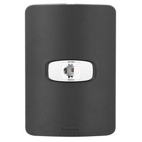 Conjunto 1 Tomada Telefone Rj11 - Gracia Black Maxx / Branco