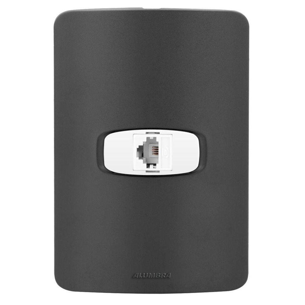 Conjunto 1 Tomada Rede Rj45 - Gracia Black Maxx / Branco