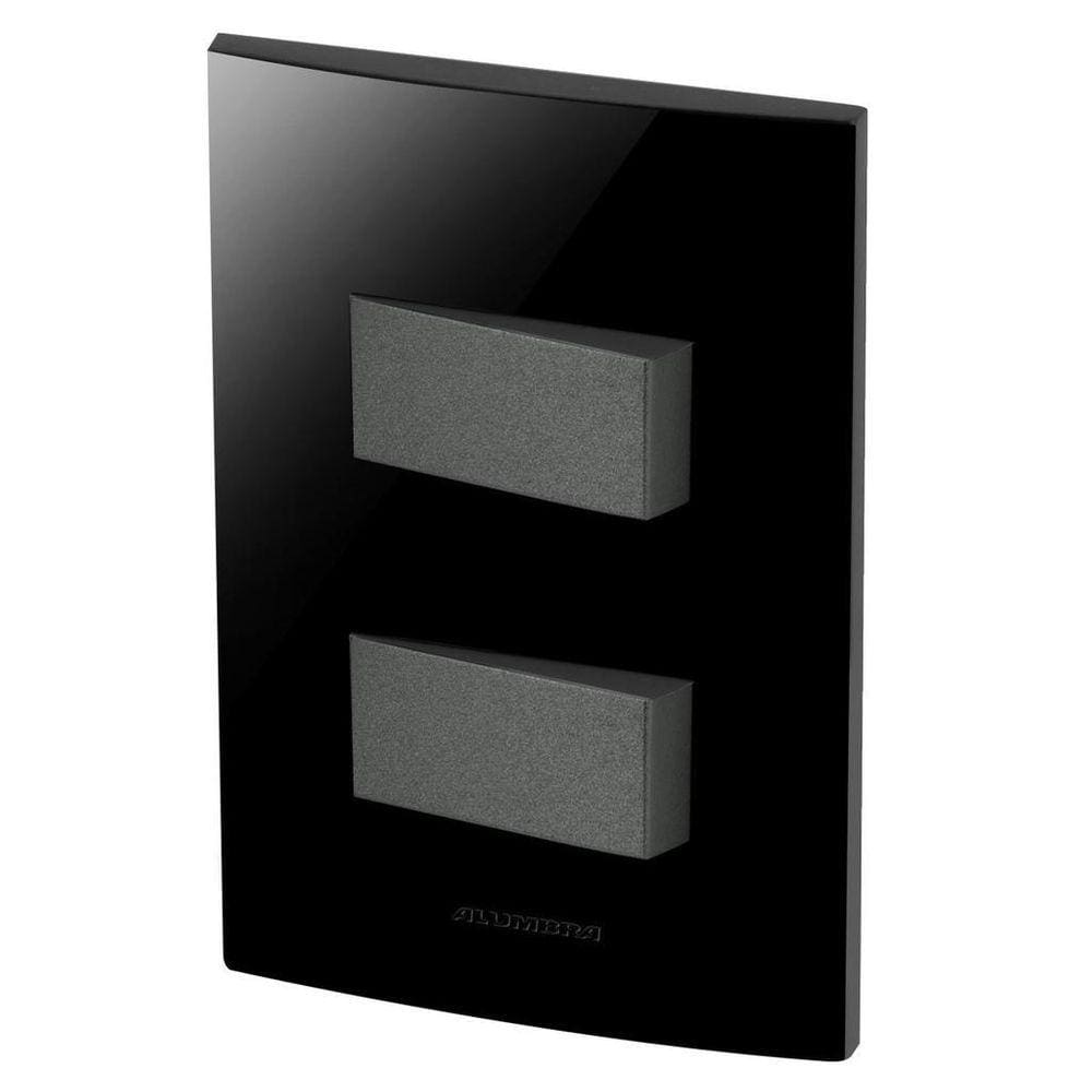 Conjunto 2 Interruptores Simples - Inova Black / Grafite