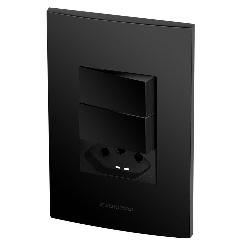 Conjunto 2 Paralelos + 1 Tomada 20A - Inova Preto Fosco