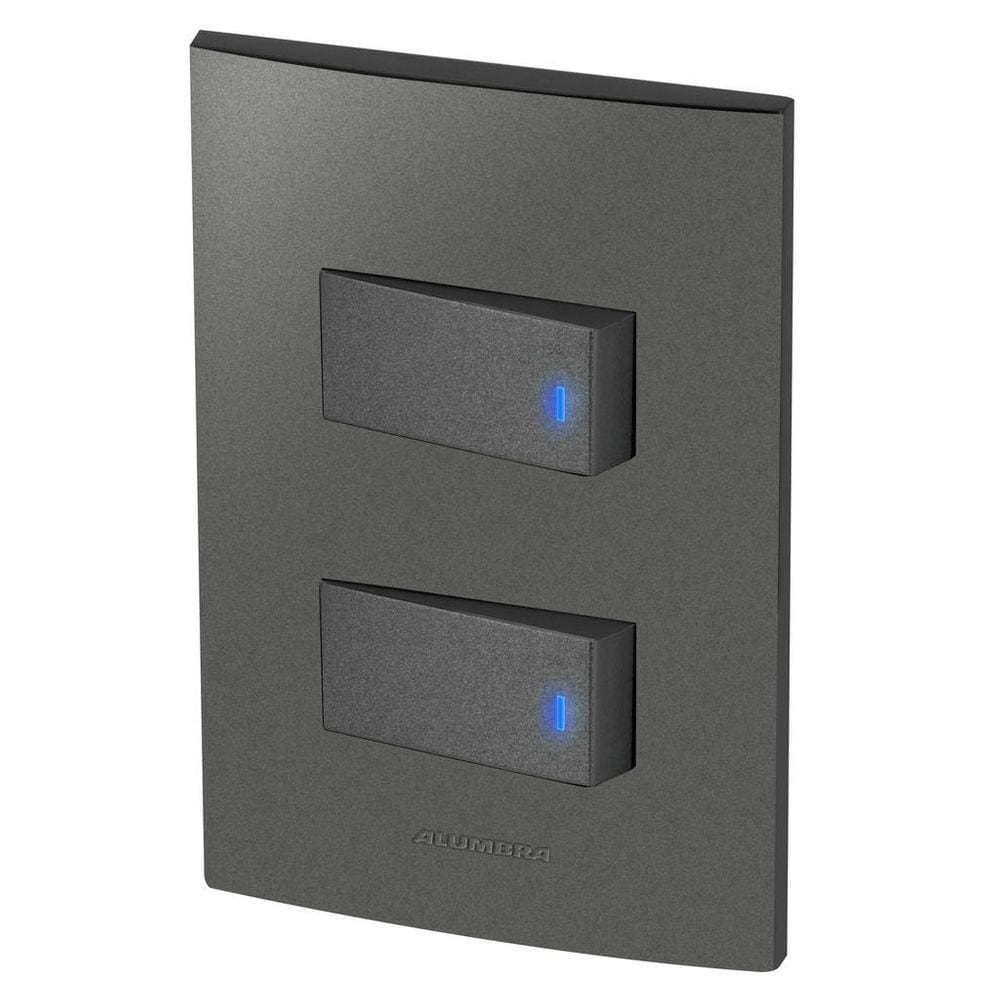 Conjunto 2 Interruptores Led - Inova Grafite - Agt32