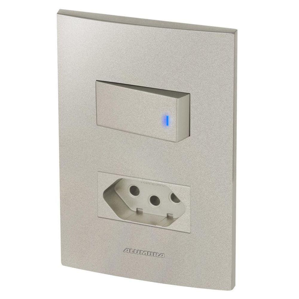Conjunto 1 Interruptor Led + 1 Tomada 20A - Inova Titanium