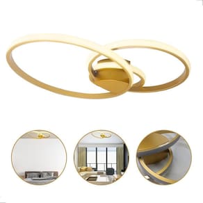 Lustre Plafon Dourado Ring 3 Aneis Led 3000K 54W 20/30/40Cm