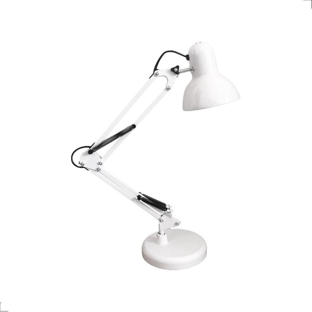 Luminária Mesa Pixar Base E27 Articulável Com Base Branco Lm