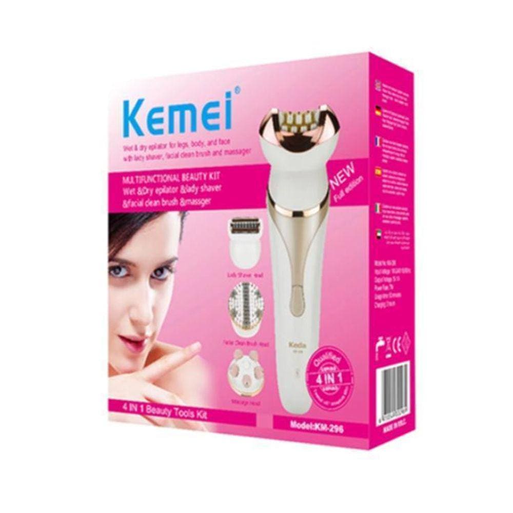 Depilador Elétrico Recarregável 4 Em 1 Kemei 296