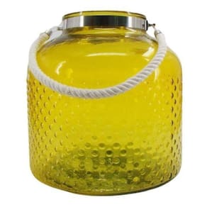 Vaso De Vidro Decorativo Alça De Corda Trançada 31 X 30 Amar