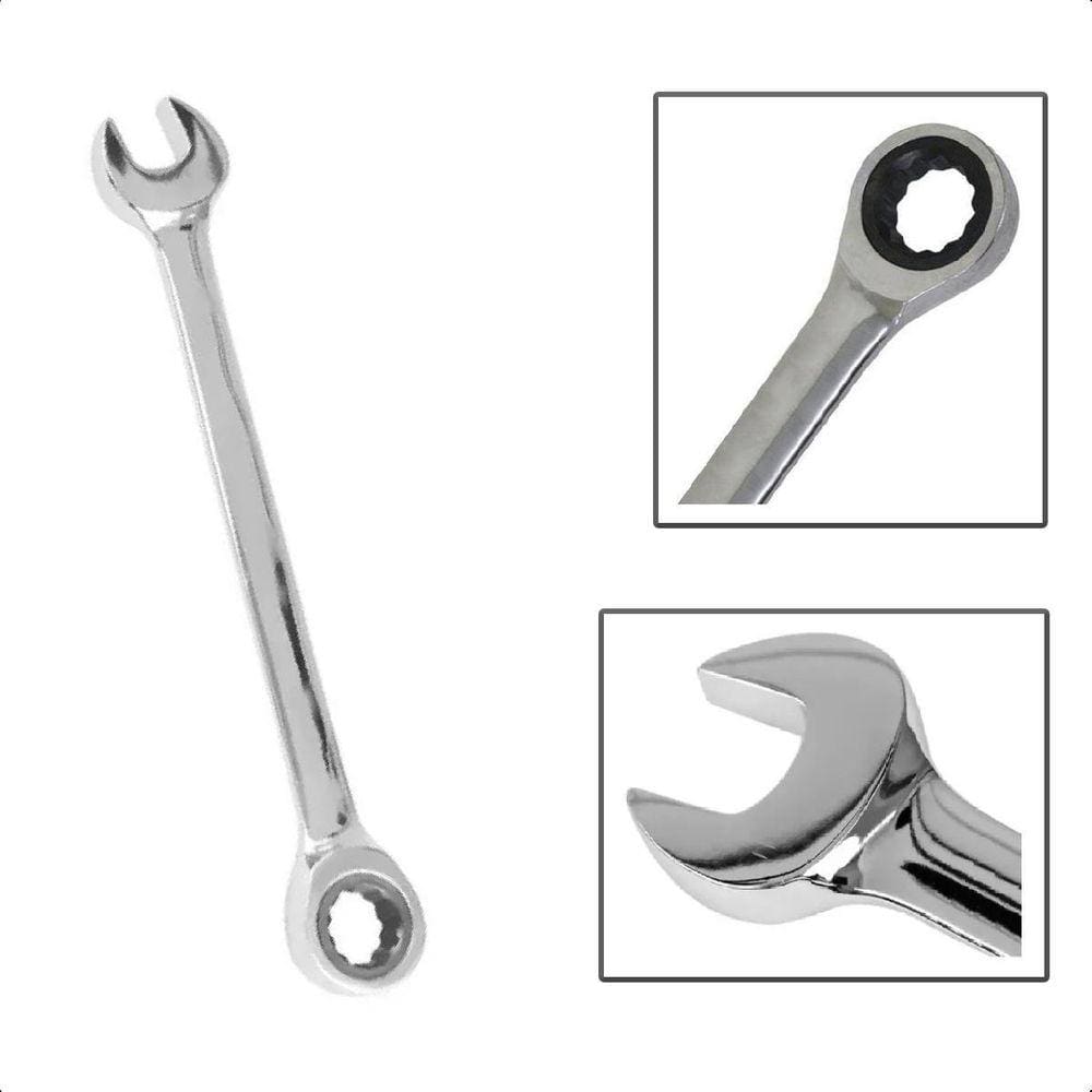 Chave Combinada Cabeça Com Catraca Fixa 12Mm Cromo Vanádio