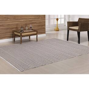 Tapete Indiano Kilim Anand 1,00Mx1,40M Algodão Bege