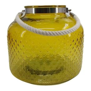 Vaso De Vidro Decorativo Alça De Corda Trançada 27X30 Amar