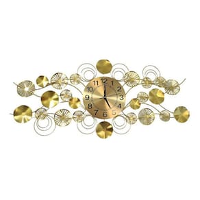 Relógio De Parede 3D Design Europeu Metal Folhas 100Cm