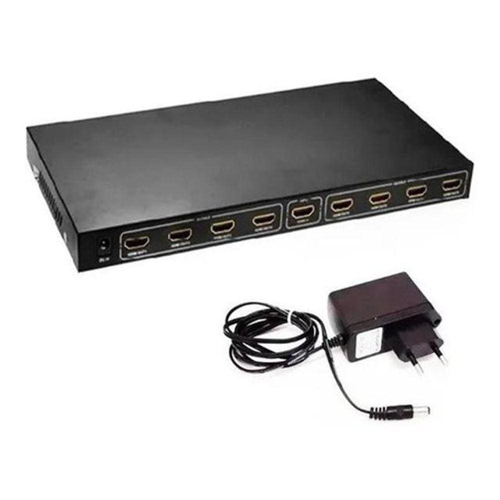 Splitter Hdmi 1X8 Divisor 8 Portas Para Ps3 Xbox Sky Net Hd