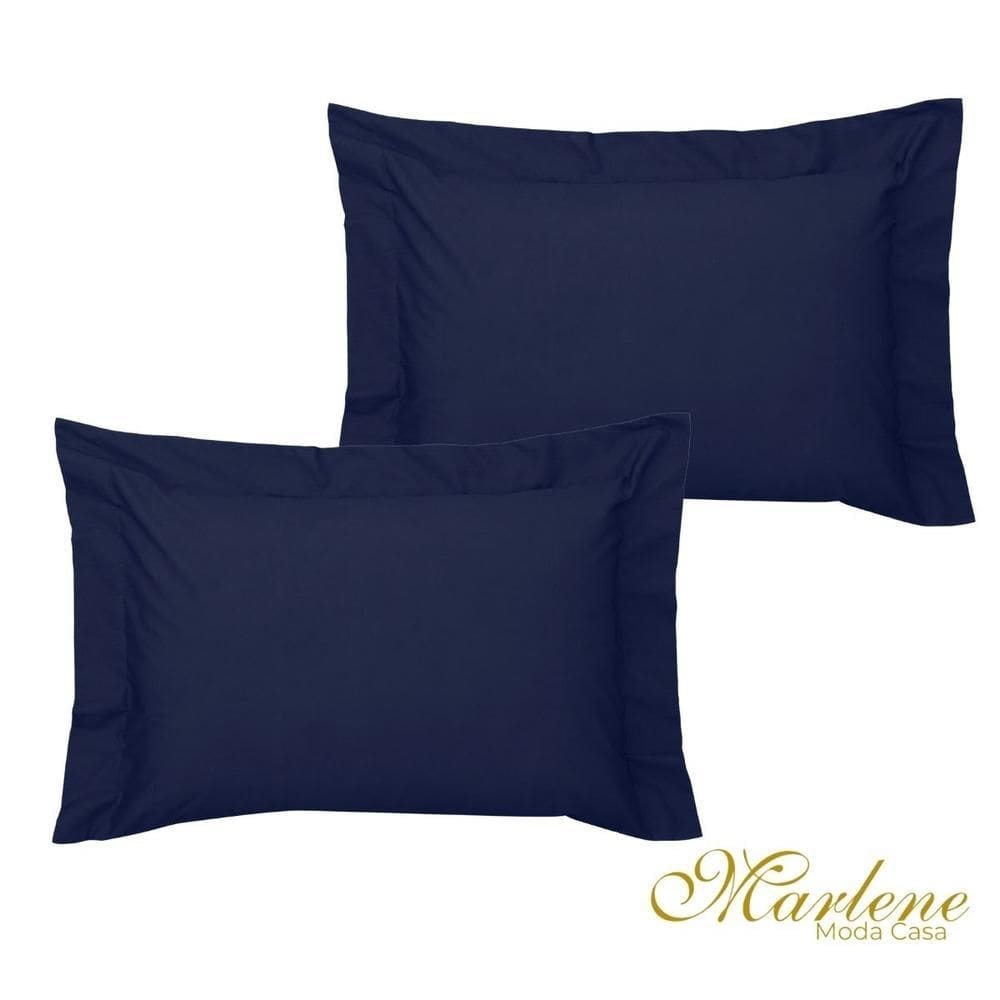Kit Fronha Vida Bela Azul Marinho 50X70Cm