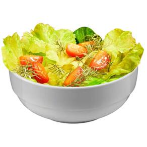 Tigela Alta Saladeira Bowl Melamina Branca Redonda 21Cm