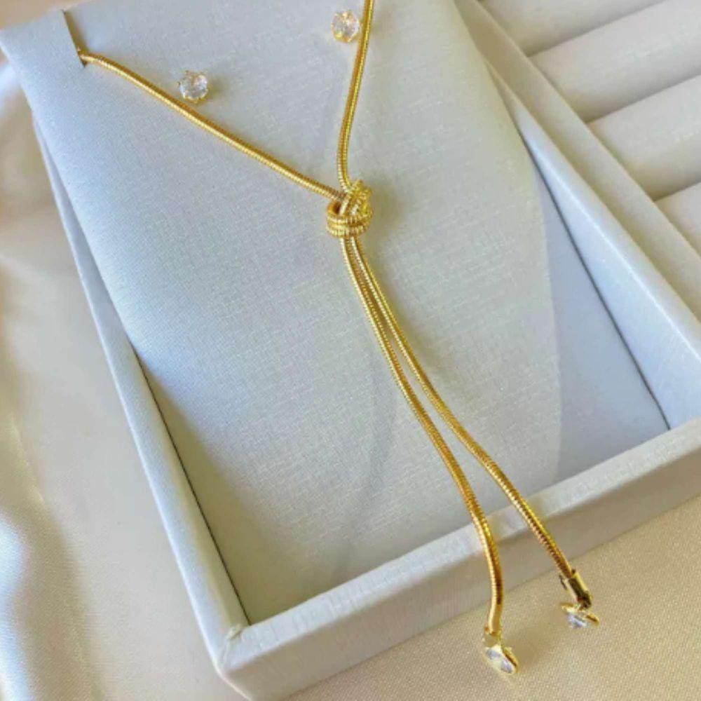 Conjunto Nó - Banhado em Ouro 18k