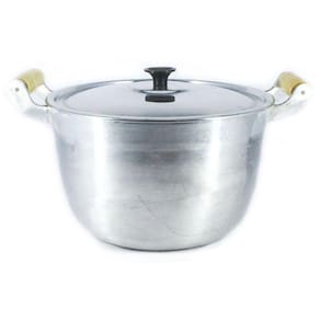 Caldeirão Alumínio Fundido Polido Alça De Madeira 20Cm